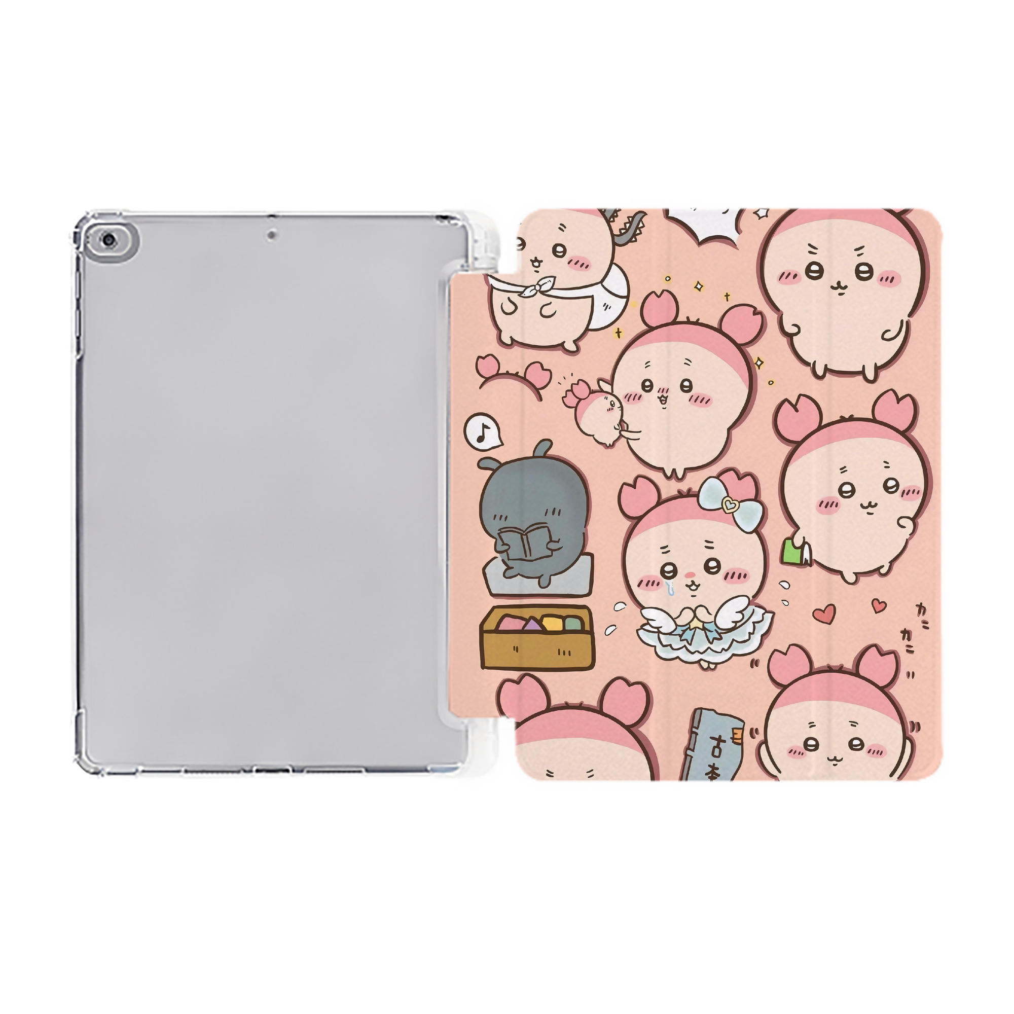 （画像用） ちいかわ Chii-kawa IPad ケース ペン収納付き 三つ折りスタンド PUレザー×シリコン 対応機種9.5/10.5/10.9インチ